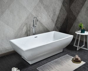 Frap — baignoire en acrylique pur autoportante, Design Simple, avec socle - Product Image 5