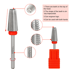 Đầu mài móng Yaqin chất lượng cao <span class=keywords><strong>3</strong></span>/32 loại bỏ nhanh gel cứng acrylic, dùng được cho cả tay trái và tay phải, 4XC cacbua tungsten 5 trong 1 - Product Image 3