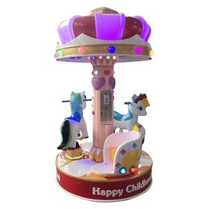 Máquina de juego de carrusel para tres personas, operada con monedas, para parques infantiles interiores, en inglés, 1 año de garantía, de plástico, giratoria, de entretenimiento - Product Image 2