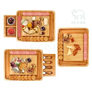 Charcuterie fantaisie Planche à fromage en bambou Planche à charcuterie en bois Ensemble servant pour votre invité - Product Image 6