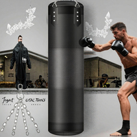 Sac de frappe pour adultes 4FT en tissu Oxford, robuste et durable, avec chaînes et bandages pour les mains, équipement de boxe, MMA, karaté, kickboxing