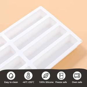 MUYULINS Factory 8-Cavity Rectangular Maker LFGB Platinum Non-Stick BPA-Free <b>Silicone</b> Cheese Stick Mold - Product Image 4