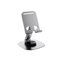 Support de téléphone multifonctionnel en métal pliable à 360° °   Support de bureau rotatif réglable en hauteur et en angle pour téléphones et tablettes