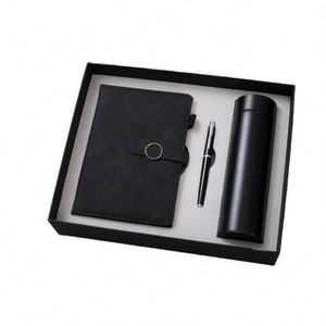 Cuaderno de Cuero PU Gris Promocional al por Mayor para Regalos, Diario Personalizado, Set de Regalo con Termo y Botella de Agua - Product Image 2