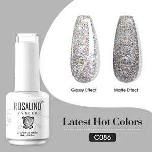 Rosalind professional gel polish fornitore all'ingrosso ottimo glitter vegan gel nail polish 15ml crea il tuo marchio