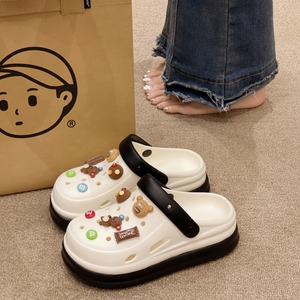 Estate donna graziosi sandali piatti A77 Outerwear buche scarpe da biliardo ogni giorno pantofole e scarpe da acqua - Product Image 1