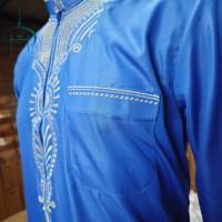 Thobe musulman pour homme de haute qualité, islamique, modeste, grande taille, à manches longues, col montant, infroissable et respirant