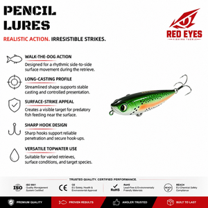 Échantillon Gratuit Leurre Flottant Cannonball Pencil Bait Walk the Dog pour la pêche en surface, Vente en Gros, pour Topmouth, Culter, Bass, Yellowcheek, Carpe - Product Image 1