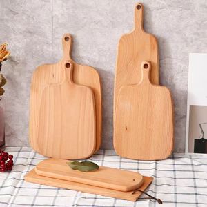 Beechwood Cutting <b>Board</b> Rectangle With Handle Portable Reversible For Kitchen Use - Product Image 1