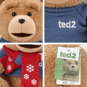 <span class=keywords><strong>Oso</strong></span> de Peluche Navideño <span class=keywords><strong>TED</strong></span> con Licencia Oficial, Algodón PP y Poliéster para Aliviar el Estrés, <span class=keywords><strong>Muñeco</strong></span> Unisex de 2 Pulgadas, Regalo Navideño - Product Image 4