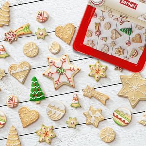 18 pz Set di stampi per biscotti con forme di natale assortite Set di colori e utilizzo personalizzati per strumenti di biscotti - Product Image 1