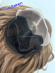 100% japonés Kanekalon Futura fibra <span class=keywords><strong>Spft</strong></span> sintético 9*5 pulgadas encaje Yaki rizado suelto rizado onda hinchable miel marrón Peluca de pelo - Product Image 3