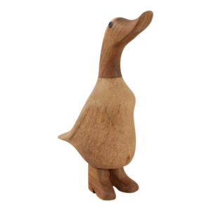 Statuetta di anatra in legno con stivali, ornamento decorativo per la casa, il bagno, l'ufficio, il soggiorno. - Product Image 2