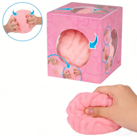 Jouet Squishy Cérébral Rose Réaliste, Jouet à Presser en TPR Nouveauté pour Soulager le Stress, Cadeau Sensoriel Unique pour Fêtes et Bureau