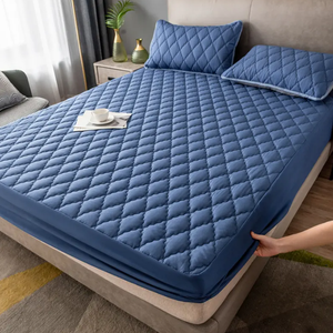 Không thấm nước thoáng khí dày chần nệm bảo vệ bìa chống Mite chống vi khuẩn được trang bị tấm ga trải giường không có vỏ gối - Product Image 4