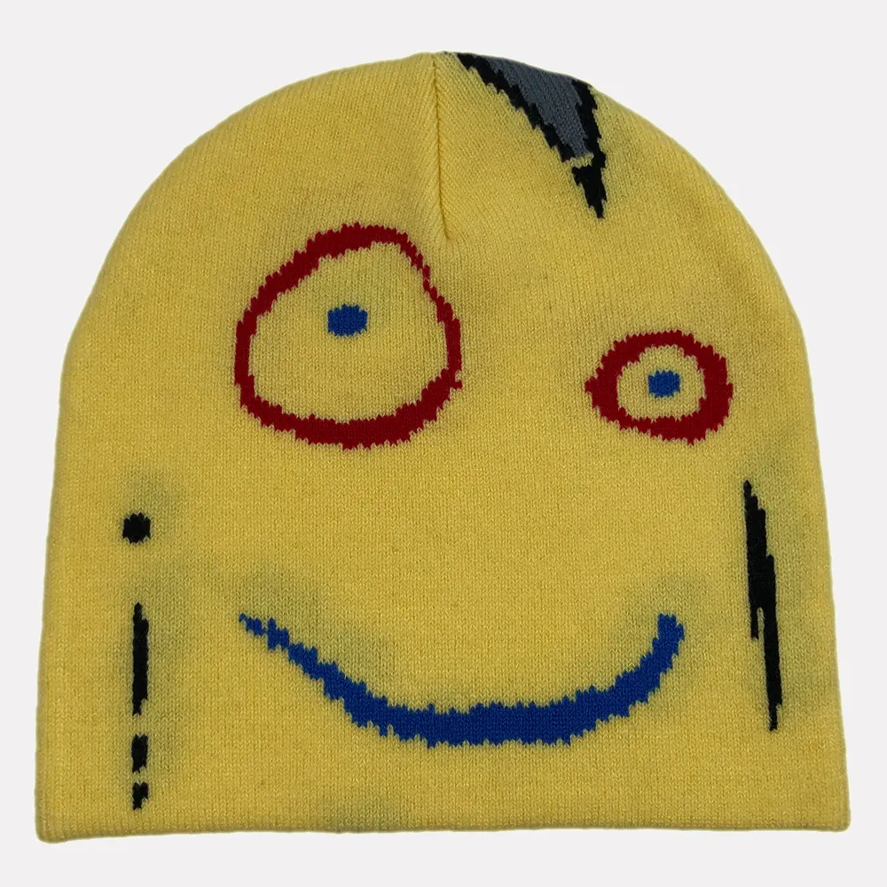 Özel logo sıcak satış bere şapkalar erkek 100% akrilik açılmamış jakarlı desen kasketleri örme yumuşak çocuklar kapaklar çocuk kış