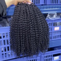 Expédition locale aux États-Unis, cheveux humains bouclés birmans, nœuds miraculeux, crochet, faciles à installer et à enlever, cheveux bouclés italiens au crochet