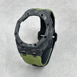 Boîtier de montre en fibre de carbone de luxe modifié <span class=keywords><strong>GA</strong></span>-2100/<span class=keywords><strong>GA</strong></span>-<span class=keywords><strong>B2100</strong></span>/GA2110 avec bracelet en toile de nylon à fermeture velcro - Product Image 2