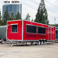 Remolque de Comida Móvil, Cafetería, Restaurante, Totalmente Equipado, Servicio de Snacks, Dulces y Papas Fritas, Acero Inoxidable