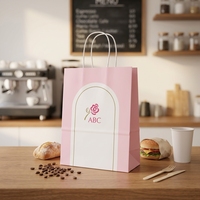 Sacs en papier kraft de qualité alimentaire avec logo personnalisé, sacs en papier recyclables pour la livraison de nourriture pour boulangerie, restaurant, café, emballage à emporter