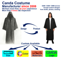 Costume de Robe Noire à Capuche pour Adulte, Homologué CE CPC UKCA, Idéal pour Halloween, Cosplay, Fêtes, Théâtre, Jeux de Rôle, Films et Séries TV – Fournisseur Fabricant