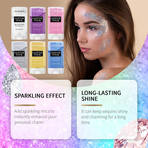 Jaysuing Crème Pailletée Scintillante <span class=keywords><strong>pour</strong></span> Maquillage de Fête et de Danse, <span class=keywords><strong>pour</strong></span> Visage, <span class=keywords><strong>Corps</strong></span> et Clavicules, Enlumineur Scintillant - Product Image 2
