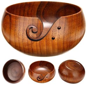 Ciotola in <span class=keywords><strong>Legno</strong></span> Fatta a Mano dal Design Unico per Filati e Accessori per Uncinetto con Fori per Lavori a Maglia, Regalo per la Festa della Mamma - Product Image 1