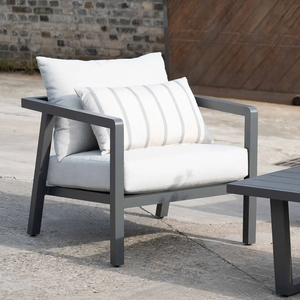 <span class=keywords><strong>Set</strong></span> di Divani Moderni per Esterni in Alluminio <span class=keywords><strong>Grigio</strong></span> Scuro con Seduta Profonda per Cortile, <span class=keywords><strong>Giardino</strong></span> e Hotel - Product Image 3