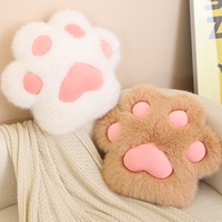 Coussin en peluche super doux de haute qualité en forme de patte de chat, oreiller décoratif pour canapé, chambre à coucher, maison