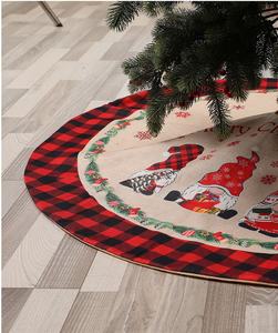Büyük 47 inç noel noel baba ağacı Mat Buffalo ekose ağacı tabanı kapak Mat çuval bezi noel ağacı etek sınır işlemeli - Product Image 3