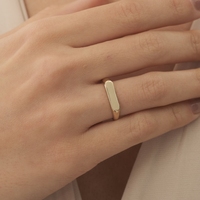 18 Karat vergoldeter minimalisti scher Siegelring aus Edelstahl 316L Personal isierter wasserdichter Siegelring Gravierter Siegelring für Frauen