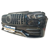 Pilihan Populer untuk Mercedes-Benz GLE53, GLE63 AMG, W166, W167 Bagian Depan, Bumper Mobil, Lampu LED, Grille, Radiator, Fender, Tersedia di Stok