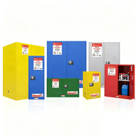 Armoire de stockage de marchandises dangereuses en acier inoxydable à double couche, anti-explosion, résistante au feu, avec étagères anti-débordement pour usage scolaire