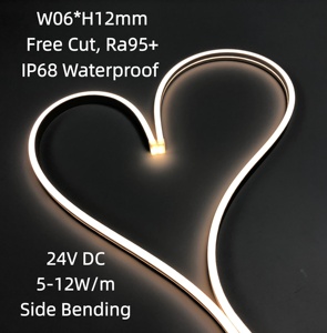 Tira de neón LED avanzada de corte libre, impermeable IP68, Ra95+, flexible lateralmente, 24V, para exteriores, centros comerciales, edificios, torres, villas, logotipos y vestíbulos - Product Image 1