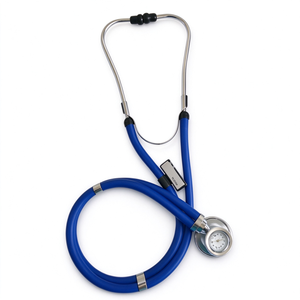 Stéthoscope professionnel à double tête avec horloge, diaphragme en acier inoxydable, tube bleu pour médecins, infirmières, hôpitaux et cliniques - Product Image 1