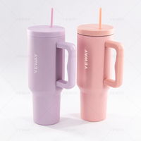 Gourde personnalisée de 40oz pour enfant avec paille gobelet thermos cruche d'eau avec poignée bouteille d'eau en acier inoxydable