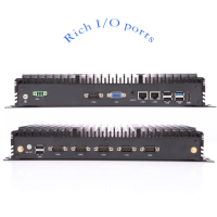 IPC Industrial PC 2 ethernet 6 USB 6 COM linux 4G komputer kotak tanam J1900 J4125 celeron mini LINUX pc Industri