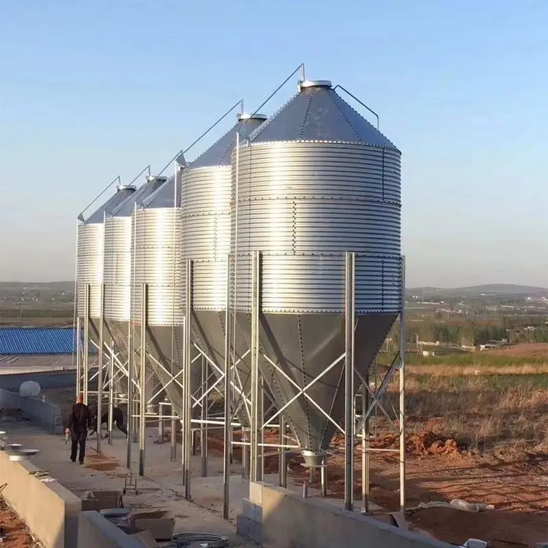 50% kapalı maliyetli oluklu galvanizli çelik mısır mısır buğday depolama silosu yüksek kaliteli silo tankı besleme kahve fasulye silosu