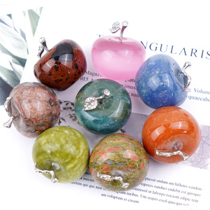 Kindfull Chất lượng cao hỗn hợp pha lê trái cây khắc Rêu Mã Não Mắt Hổ táo để trang trí - Product Image 1