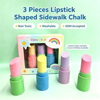 Craies de trottoir pour enfants, lot de 3, sans poussière, lavables, non toxiques, au sulfate de calcium, pour dessin sur la rue, pour garçons et filles