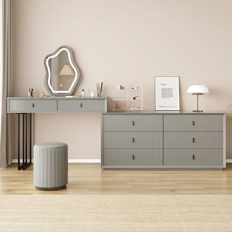 2021 bedroom furniture modern makeup vanity desk 13 drawers vanity desk