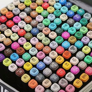 80 pièces/ensemble, surligneurs colorés, stylos pinceaux à double pointe, encre acrylique, ensemble de stylos marqueurs, emballage en sac noir - Product Image 3