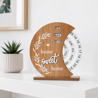 Calendrier Perpétuel Artisanal en Bois Transfrontalier, Décoration d'Intérieur, Ornement Haut de Gamme pour Bureau, Arrangement Créatif Manuel pour Bureau