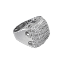 Nouvelle conception Bague Hip Hop pour homme en argent sterling 925, sertie de zircon et de diamants de synthèse, style Iced Out Bling