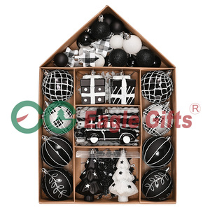 Eaglegifts giáng sinh Halloween bên ủng hộ thiết kế đặc biệt màu đen và trắng giáng sinh Mặt dây chuyền Hộp Quà Tặng xe Cây giáng sinh quả bóng - Product Image 1