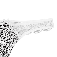 Culottes string à nœud en dentelle pour femmes, lingerie en dentelle blanche pour femmes, sous-vêtements sexy en coton à imprimé léopard, string