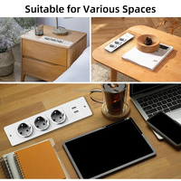Multiprise encastrable pour bureau, 3 prises CA, 2 ports USB, prise de bureau encastrée pour mobilier de bureau