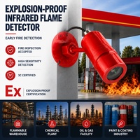 Détecteur de flamme IR antidéflagrant à bande unique ATEX avec liaison d'alarme incendie pour plateformes pétrolières offshore