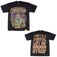25ss Marque de mode urbaine COUGH SYRUP T-shirt pour homme d'été à manches courtes, col rond, coupe ample et décontractée, en coton américain, avec motif lettres imprimées