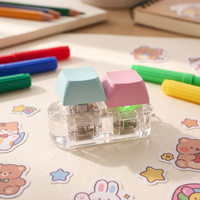 Porte-clés LED sonore personnalisé Anime, carré, mignon, en acrylique, avec bouton-pression anti-stress, étanche, en plastique, cadeau